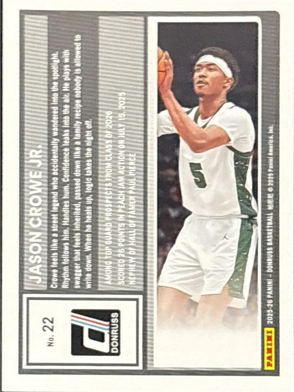 Panini Donruss Jason Crowe Jr. Basketball Card
